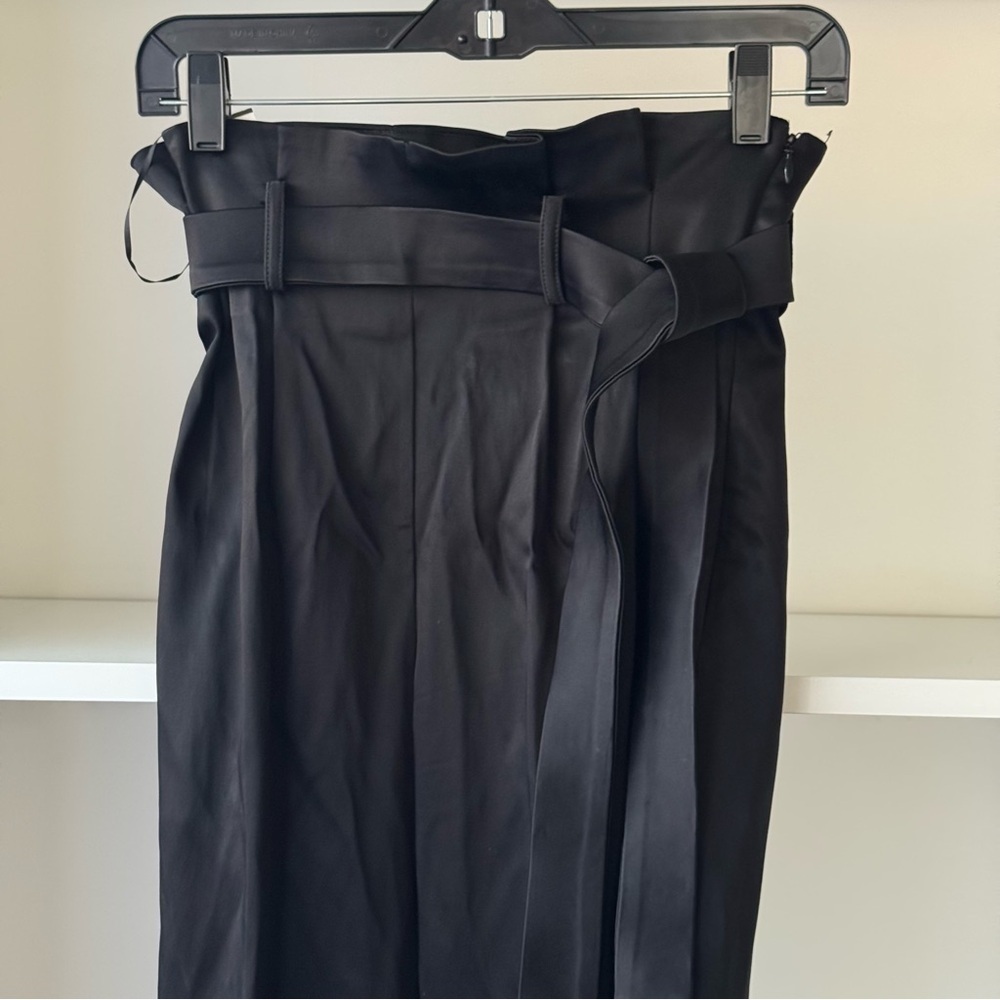 AMANDA UPRICHARD Tessi Satin Paperbag Belted Trouser Pants - Picture 7 of 8